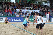 Deutsch: Beachhandball Europameisterschaften 2019 (Beach handball Euro); Tag 6: 7. Juli 2019 – Männerfinale, Dänemark-Norwegen 2:0 (25:18, 19:16) English: Beach handball Euro; Day 6: 7 July 2019 – Men's Final – Denmark-Norway 2:0 (25:18, 19:16)