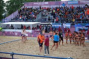 Deutsch: Beachhandball bei den Olympischen Jugendspielen 2018; Tag 5, 10. November 2018; Mädchen, Hauptrunde - Chinese Taipei (Taiwan)-Niederlande 1:2 English: Beach handball at the 2018 Summer Youth Olympics at 11 October 2018 – Girls Main Round – Chinese Taipei (Taiwan)-Netherlands 1:2