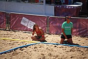 Deutsch: Beachhandball bei den Olympischen Jugendspielen 2018; Tag 4, 10. Oktober 2018; Mädchen, Vorrunde, Gruppe A - Ungarn-Chinese Taipei (Taiwan) 2:0 English: Beach handball at the 2018 Summer Youth Olympics at 10 October 2018 – Girls Preliminary Round Group A‎ – Hungary-Chinese Taipei 2:0