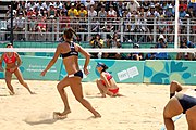 Deutsch: Beachvolleyball bei den Olympischen Jugendspielen 2018; Tag 11, 17. Oktober 2018; Mädchen, Finale – Italien (Claudia Scampoli & Nicol Bertozzi)- Russland (Maria Woronina & Maria Botscharow) 0:2 (19–21/19–21) English: Beach volleyball at the 2018 Summer Youth Olympics at 17 October 2018 – Girls Final – Italy (Claudia Scampoli & Nicol Bertozzi) - Russia (Maria Voronina & Maria Bocharova) 0:2 (19–21/19–21)