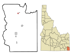 Bear Lake County Idaho Incorporated and Unincorporated areas Georgetown Highlighted.svg