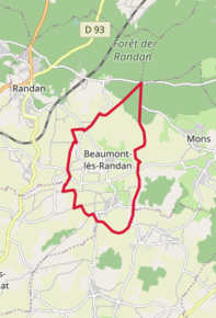 Poziția localității Beaumont-lès-Randan