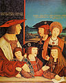 Keizer Maximiliaan I en zijn familie, Bernard Strigel, rond 1500, olieverf op hout