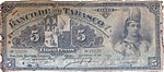 5 peso sedel från 1901 med ett motiv på La Malinche.