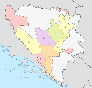 Županije Federacije Bosne i Hercegovine