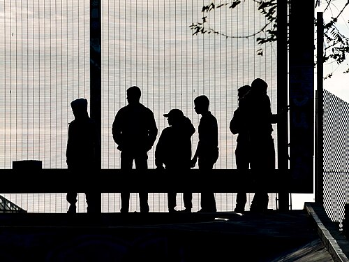 Skaters at Chapelle skate park in Brussels