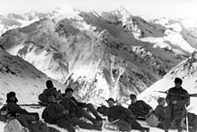 German soldiers in the Caucasus (1942) Bundesarchiv Bild 101I-031-2417-09, Russland, Kaukasus, Gebirgsjager.jpg