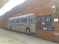 Bus mural and signage, Freedom Riders National Monument.jpg
