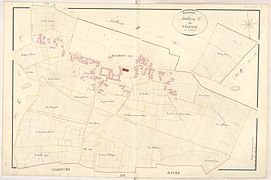 Cadastre Napoléonien du centre village (1821).