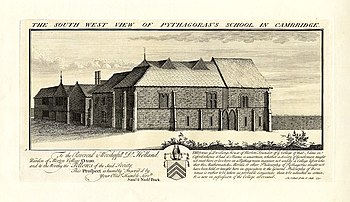 The School of Pythagoras in 1730, by Samuel and Nathaniel Buck Cambridge, School of Pythagoras 1730, Buck brothers - castleduncan 5964.jpg