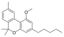 Chemical structure of cannabinol methyl ether.