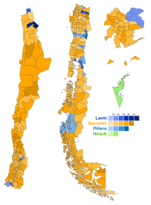 Chile 2005 presidentval första omgången.svg