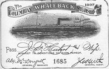 A printed pass, signed by General Manager Alex McDougall Christopher Columbus whaleback pass.jpg
