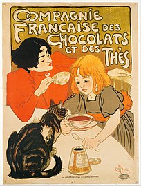"Compagnie Française des Chocolats et des Thès," Steinlenek emaztea eta alabak modelo gisa erabili zituen.