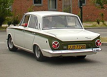 September 1962 - 1966 Ford Cortina Mk I in GT trim, with Lotus Cortina-like side stripe Cortina.mk1.white.750pix.jpg