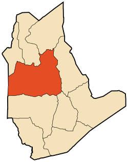 Localização da cidade dentro da província de Tamanghasset