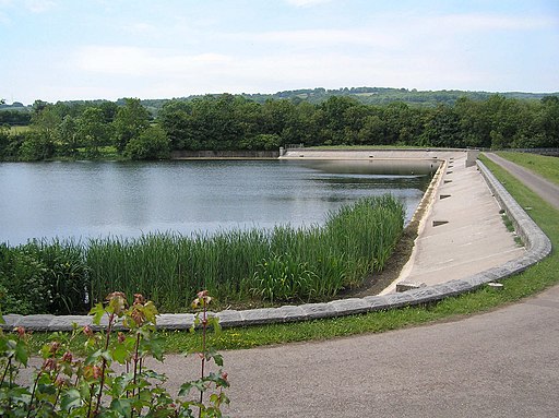 Dam at Litton Reservoir - geograph.org.uk - 1921515