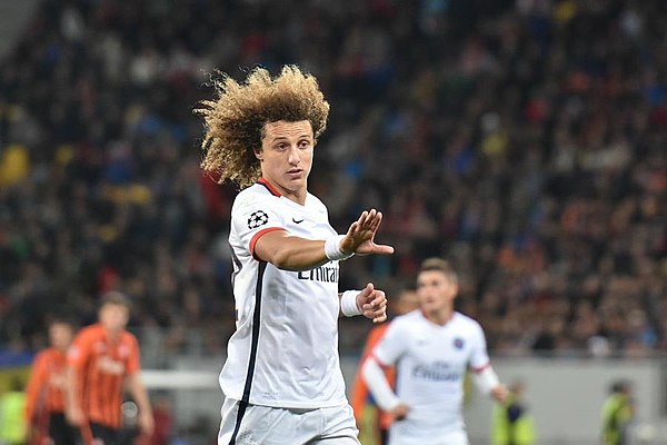 David Luiz playing for Paris Saint-Germain in 2015