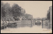 De dubbele basculebrug in circa 1900