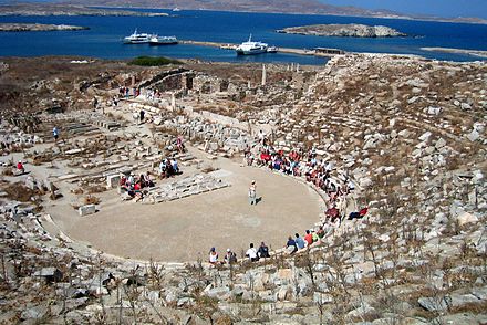 Preserved marble theatre in Delos