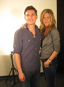 Director Andres Useche and actress Jennifer Aniston.jpg