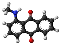 1-甲氨基蒽醌分子的球棍模型
