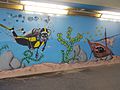 Diver and shipwreck, street art 2016 at Fonyód train station in Hungary.jpg