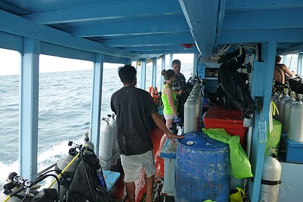 The dive deck on a typical dive boat