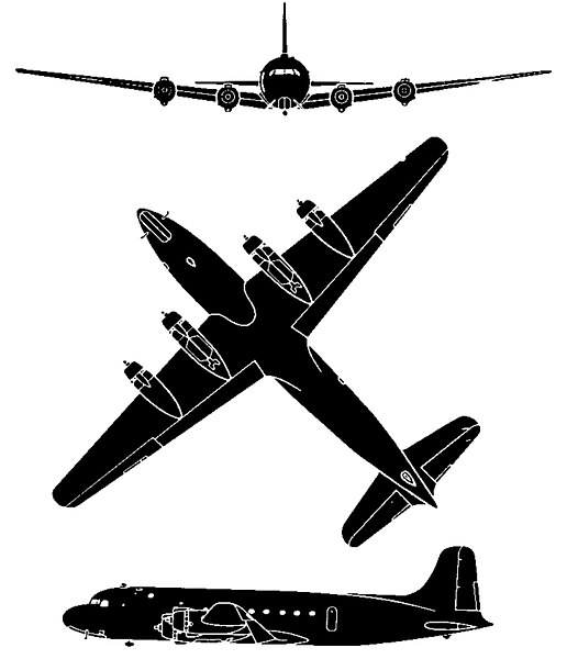 File:Douglas C-54 Skymaster 3-view silhouette.jpg