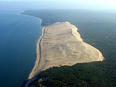 La dune du Pilat, la plus haute d'Europe, à La Teste-de-Buch proche d'Arcachon en Gironde.