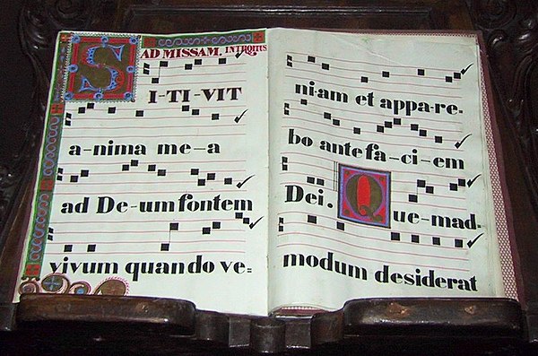 Manuscript of the Introit of the Mass (Florence, Italy).