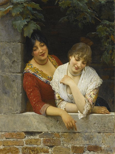 File:Eugene de Blaas - Venetians at the balcony (1881).jpg