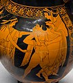 Theseus sieppaa Helenan. Yksityiskohta amforasta, n. 510 eaa.