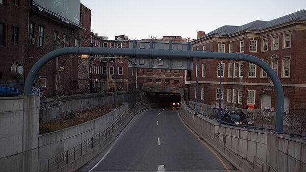 Exit from the tunnel in Downtown Boston