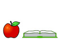 Bild 17) Der Apfel liegt neben dem Buch.