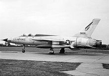 Republic F-105F-1-RE Thunderchief Serial 63-8311 of the 49th Tactical Fighter Wing. During the Vietnam War, this aircraft was modified to the F-105G "Wild Weasel" configuration. F-105f-49tfw-spang.jpg