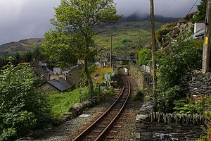 Looking back toward Tanygrisiau from the location of the sidings.