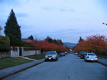 Fall colours at sunset on Charles Street Fall in Parkcrest.JPG