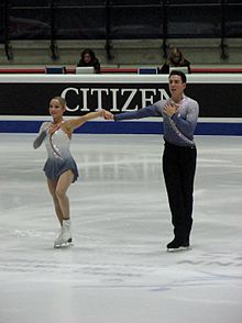 Ernie Utah Stevens (right) with his skating partner, Caitlin Fields (left) Fields&Stevens.IMG 5871.JPG