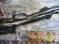 Fish drawn along the water drip at Dambulla temple