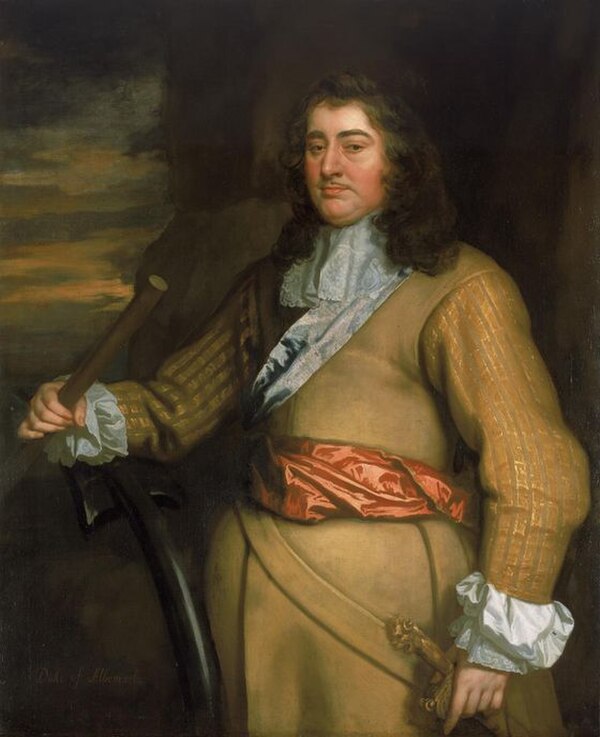 Portrait of George Monck, 1st Duke of Albemarle by Sir Peter Lely, a typical example of the Flagmen series