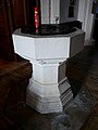 A font at the western end of the medieval Church of All Saints in Eastchurch on the Isle of Sheppey. [167]