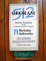 geoRAM memory expansion peripheral GeoRAM 512 RAM Expansion Unit by Berekeley Softworks for the C64 (5439276387).jpg