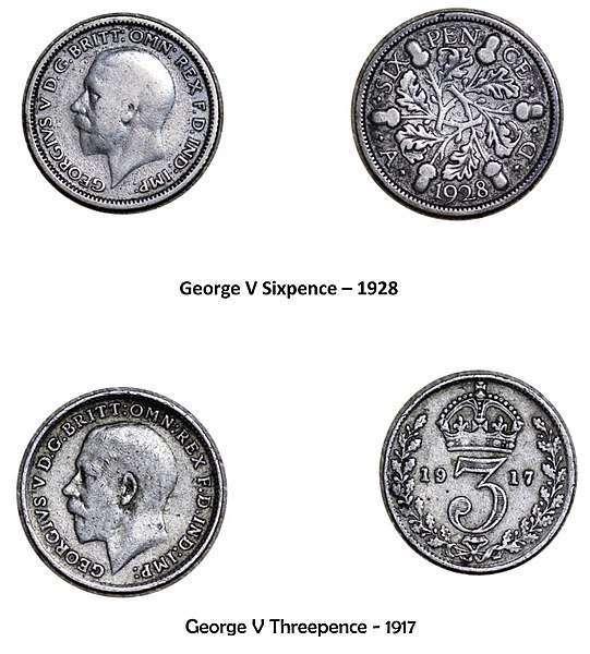 File:George V Sixpence and Threepence.jpg