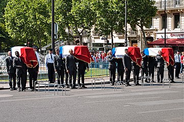 Germaine Tillion, Gaulle Anthoniozeko Genebra, Pierre Brossolette eta Jean Zay panteoiran, Paris 2016.05.27