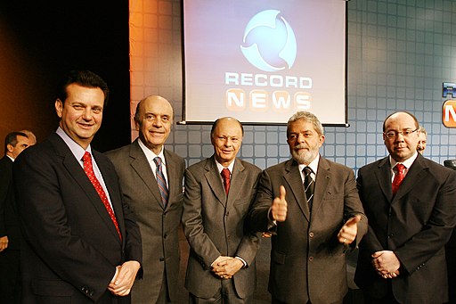 Gilberto Kassab, José Serra, Edir Macedo, Lula, and Alexandre Raposo