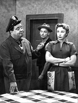 Jackie Gleason, Art Carney, and Meadows in The Honeymooners