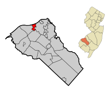 Gloucester County New Jersey Zone încorporate și necorporate Paulsboro Highlighted.svg