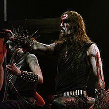 Norwegian black metal singer Gaahl wearing corpse paint God Seed Hellfest 2009 14.jpg