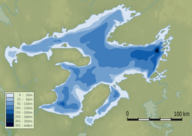 Карта глубин Большого Медвежьего озера